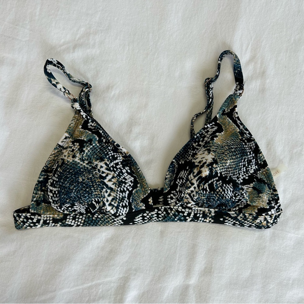Shake & Shore Snakeskin Print Bikini Top size M